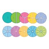 Навчальний набір для вивчення дробів: від 1 до 1/10