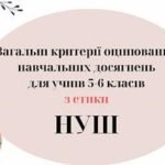 Загальні критерії оцінювання навчальних досягнень для учнів 5-6 класів з етики НУШ