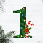 Фото розробки: Оформлення напис-розтяжка “З Новим роком” + цифри від 0 до 9