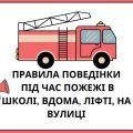 ПРАВИЛА ПОВЕДІНКИ ПІД ЧАС ПОЖЕЖІ В ШКОЛІ, ВДОМА, ЛІФТІ, НА ВУЛИЦІ
