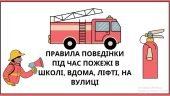 ПРАВИЛА ПОВЕДІНКИ ПІД ЧАС ПОЖЕЖІ В ШКОЛІ, ВДОМА, ЛІФТІ, НА ВУЛИЦІ