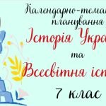 Календарно-тематичне планування ІСТОРІЯ УКРАЇНИ та ВСЕСВІТНЯ ІСТОРІЯ 7 клас НУШ (до підручника Бурла
