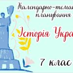Календарно-тематичне планування ІСТОРІЯ УКРАЇНИ 7 клас НУШ (до підручника А. Галімов О. Гісем, О. Ма