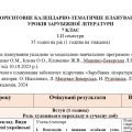 Навч.прогр.+календарне планування із зарубіжної літ. 7 кл.НУШ до підручника Ніколенко О. 35 год на р