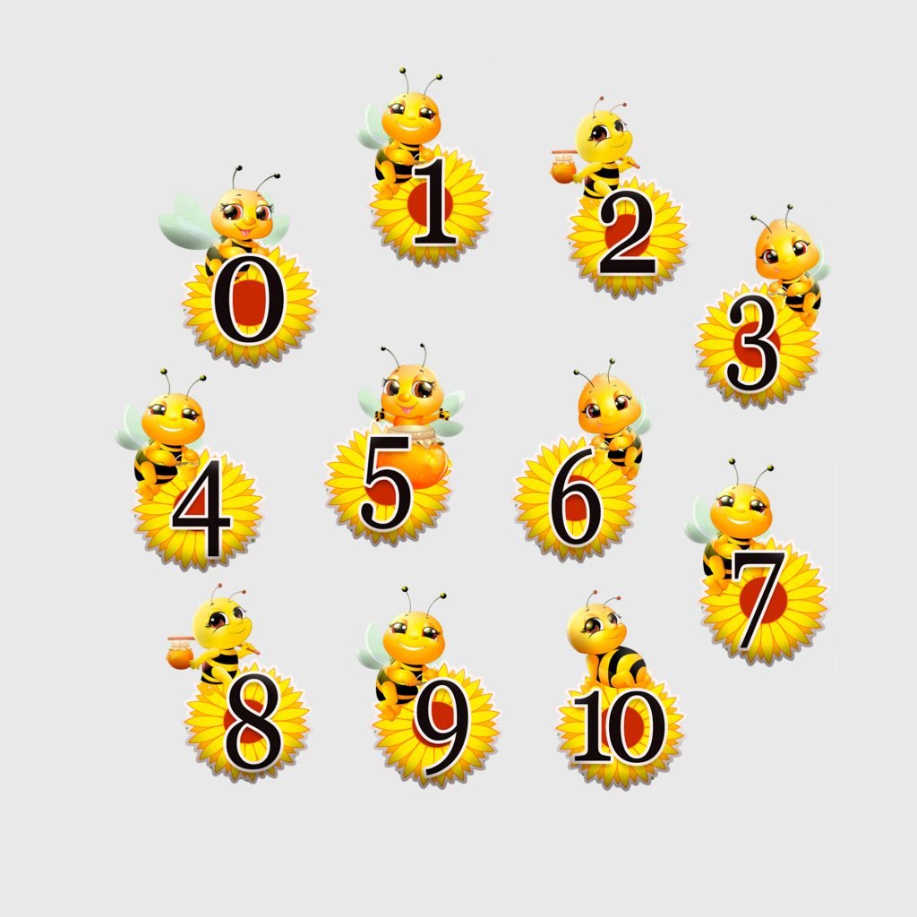 Головне зображення розробки: Оформлення для класа цифри на ромашках з бджілками