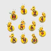 Оформлення для класа цифри на ромашках з бджілками