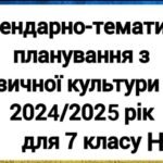 КТП ➕ навчальна програма для 7 класу НУШ з фізичної культури