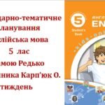 Календарно-тематичне планування з англійської мови для 5 класу НУШ (до підручника О.Карп’юк) по 3,5г