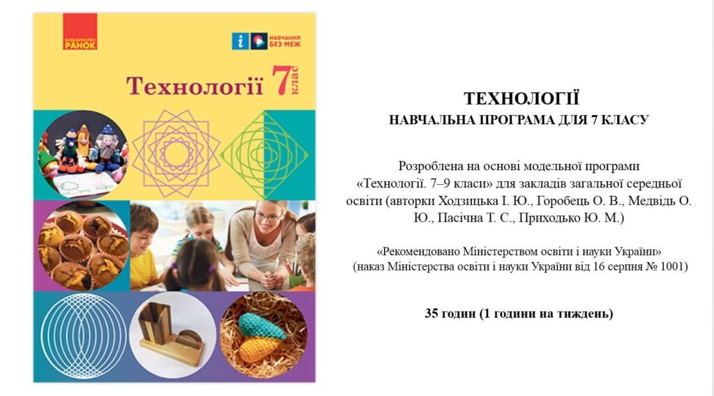 Головне зображення розробки: КАЛЕНДАРНО-ТЕМАТИЧНЕ ПЛАНУВАННЯ ТЕХНОЛОГІЇ 7 КЛАС НУШ(1 год. на тиждень, 35- на рік),НА І ТА ІІ СЕМЕ