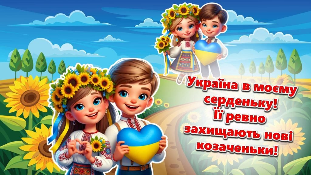 Головне зображення розробки: Перший урок 2024/2025 “Україна в моєму серденьку! Її ревно захищають нові козаченьки!”