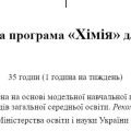 Навчальна програма «Хімія» для 7 класу за модельною програмою О.Григоровича