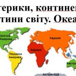 Материки, частини світу, океани. Презентація з географії для 7 класу НУШ за програмою Запотоцького