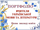 ПОРТФОЛІО. Передовий досвід роботи ВЧИТЕЛЯ УКРАЇНСЬКОЇ МОВИ ТА ЛІТЕРАТУРИ 12 компетентностей 65 с-в