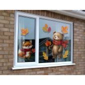 Осінній двосторонній декор для вікон “Лис і Ведмідь”