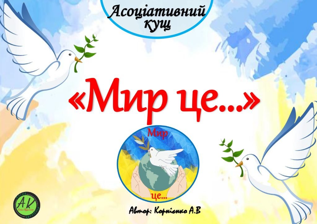 Головне зображення розробки: Асоціативний кущ “Мир це”