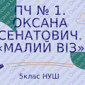 ПЧ № 1. Оксана Сенатович. «Малий Віз» 5 кл НУШ
