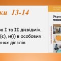 Презентація “Дієслова І та ІІ дієвідмін” (7 клас НУШ за підручником А.В. Онатій, Т.П. Ткачука)