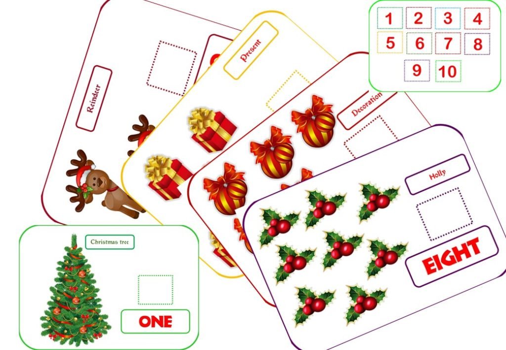 Головне зображення розробки: Дидактична гра з англійської мови “Новорічні цифри”