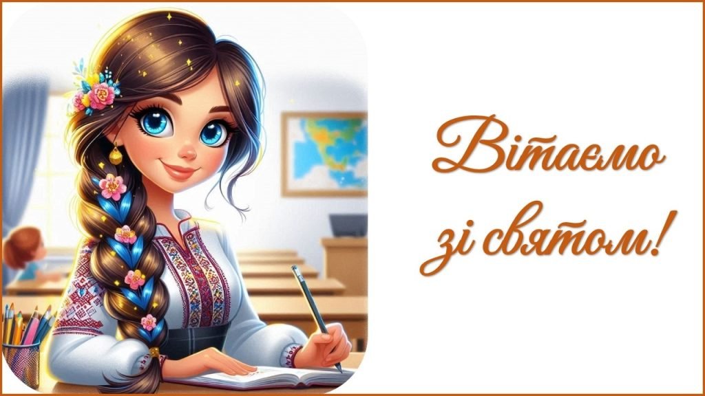 Головне зображення розробки: День вчителя 2025. Привітання до Дня вчителя (для асистента вчителя)