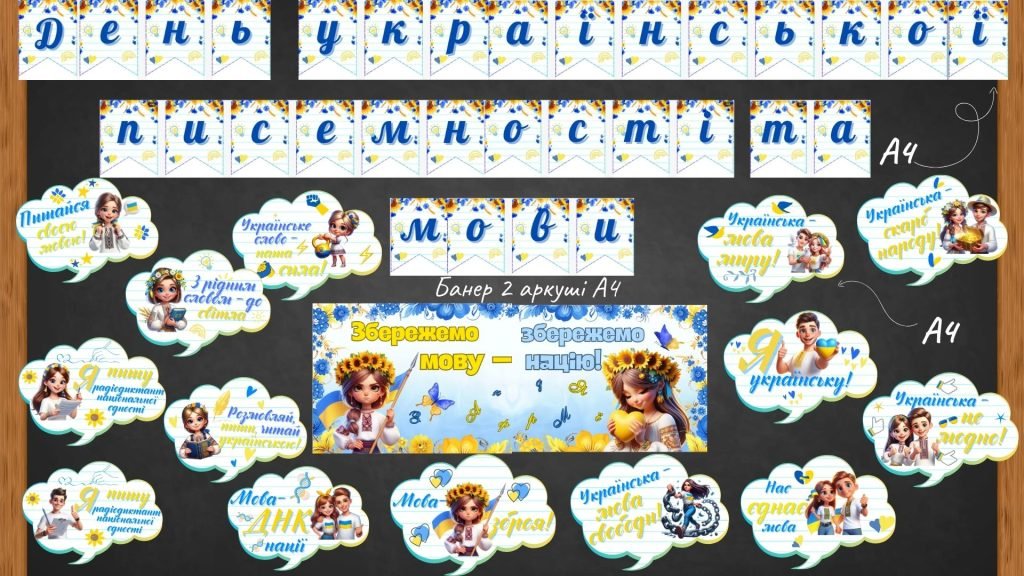 Головне зображення розробки: Оформлення до Дня української писемності та мови 2024