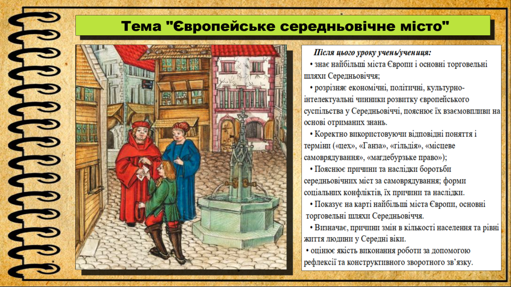 Головне зображення розробки: Європейське середньовічне місто. 7 клас. Гісем