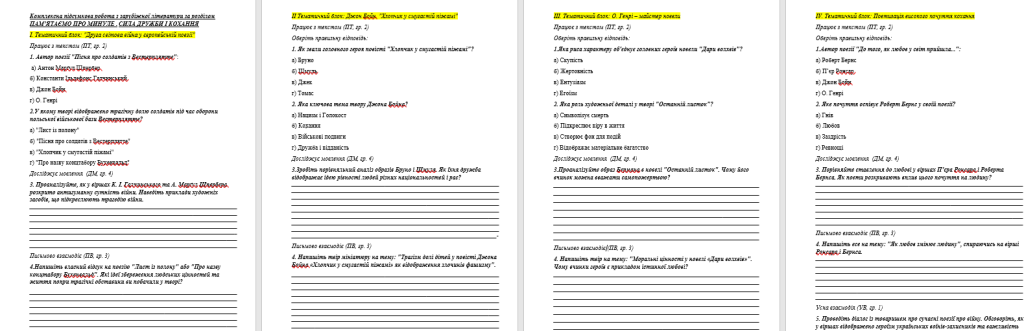 Головне зображення розробки: Комплексна підсумкова робота з зарубіжної літератури «Пам’ятаємо про минуле. Сила дружби і кохання»