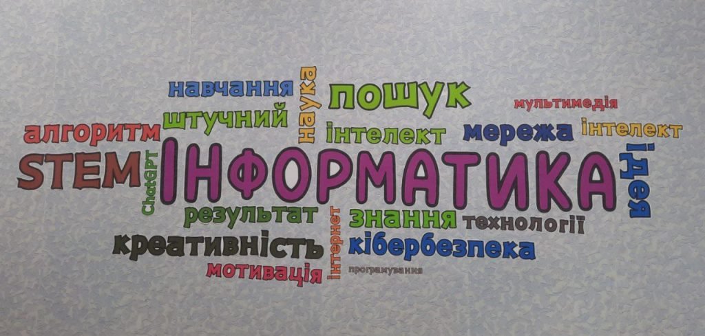 Головне зображення розробки: Хмара слів “Інформатика” для оформлення кабінету