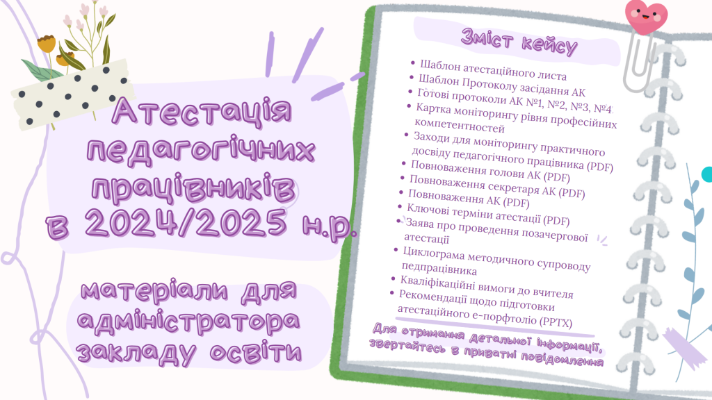 Головне зображення розробки: Кейс “Атестація педагогічних працівників 2024/2025 н.р”