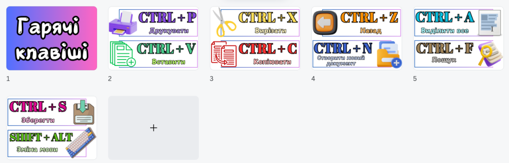 Головне зображення розробки: Гарячі клавіші