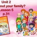 Презентація до уроку 5 в 5 класі “Unit 2. What about your family? Lesson 5 p.31”