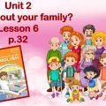 Презентація до уроку 6 в 5 класі “Unit 2. What about your family? Lesson 6 p.32”