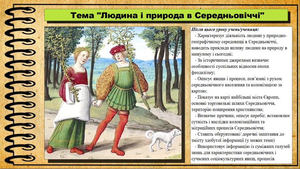 Головне зображення розробки: Людина і природа в Середньовіччі. 7 клас (НУШ). Всесвітня історія.