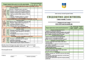СВІДОЦТВО ДОСЯГНЕНЬ учнів 5 класу НУШ (оновлене) Відповідно до Наказу МОН від 02 серпня 2024р. №1093