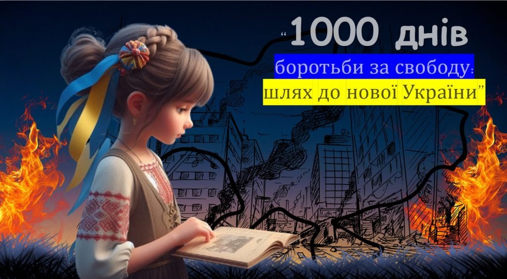 Головне зображення розробки: 1000 ДНІВ ВІЙНИ. ТИСЯЧА ДНІВ ВІД ПОВНОМАСШТАБНОГО ВТОРГНЕННЯ. Презентація для учнів. 19 листопада 20