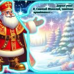 Фото розробки: Побажання на День Святого Миколая «Вітання з небес» 🎅: Аудіо 🎶, Відео 📽️ (Для молодших учнів)