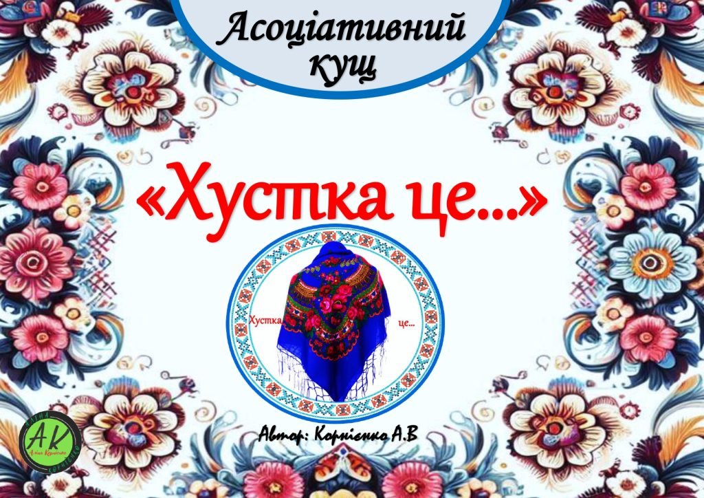 Головне зображення розробки: Асоціативний кущ “Хустка це…”