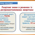 Фото розробки: Дієприкметниковий зворот. Розділові знаки в реченнях із дієприкметниковими зворотами(7 клас НУШ за