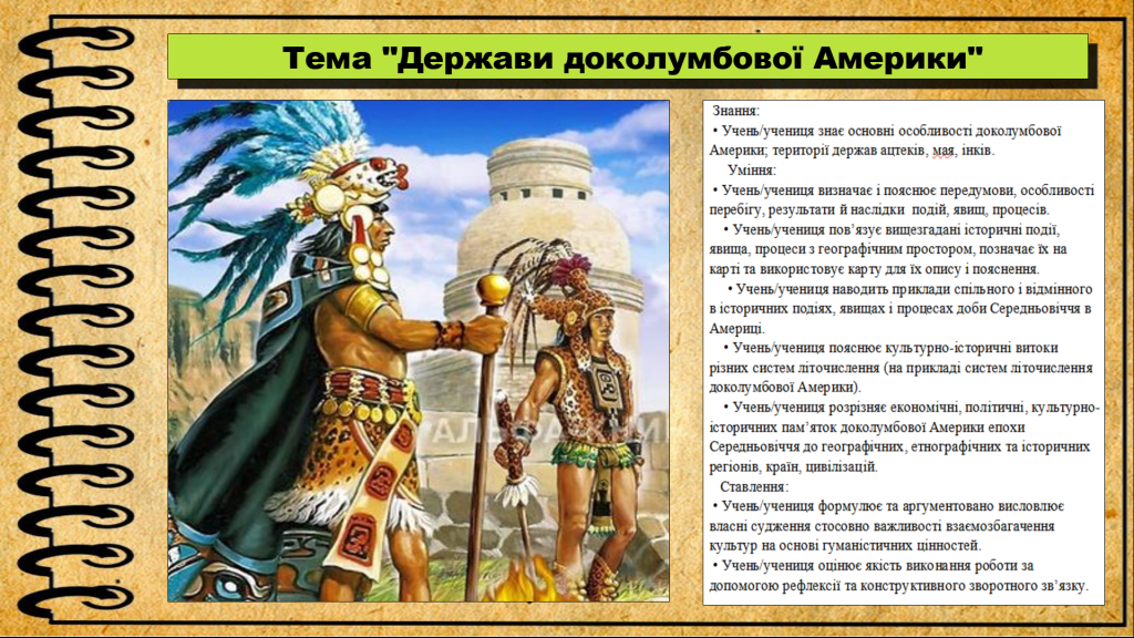 Головне зображення розробки: Держави доколумбової Америки. 7 клас. Щупак І.