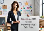 Накази директора ЗДО. Вересень, 2024 (а/г, о/д)