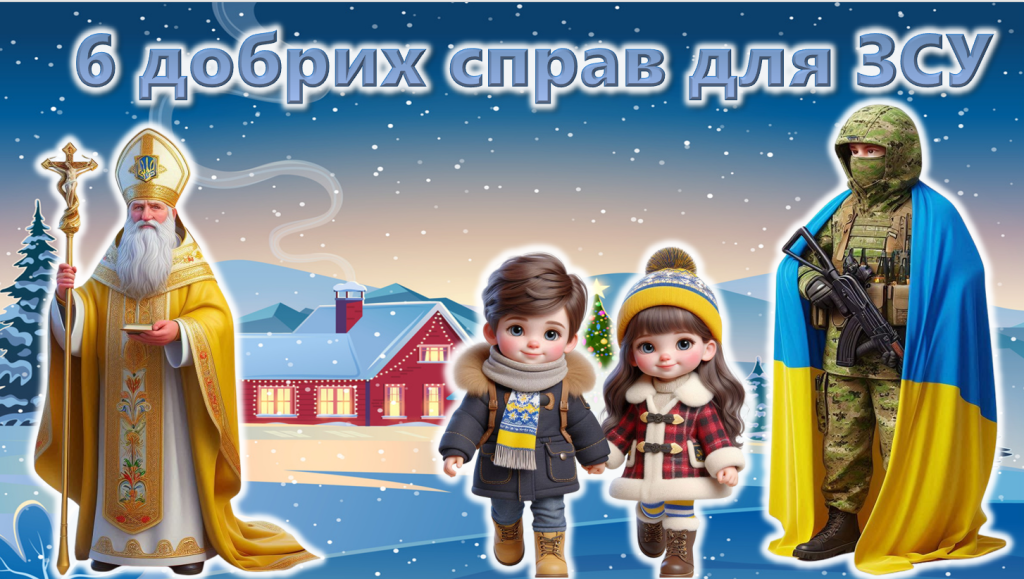 Головне зображення розробки: Анімована презентація “6 добрих справ для ЗСУ” День Святого Миколая. День Збройних сил України 2024. День ЗСУ 2024
