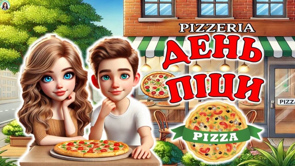 Головне зображення розробки: 9 лютого – Міжнародний день піци. Сучасна, анімована презентація + розтяжка + робочі аркуші для учнів у вигляді піци.