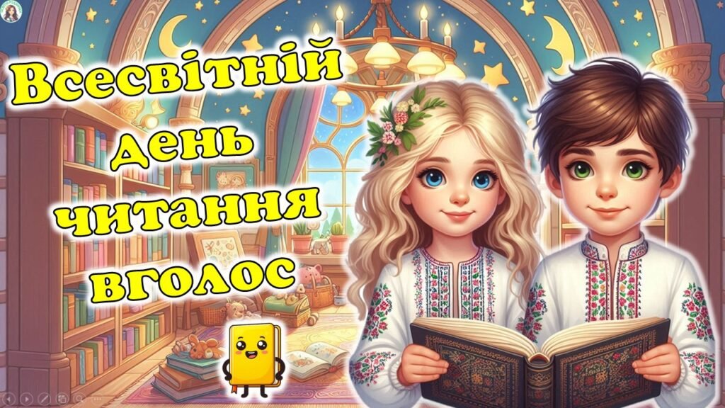 Головне зображення розробки: Всесвітній день читання вголос. Сучасна, цікава, анімована презентація.