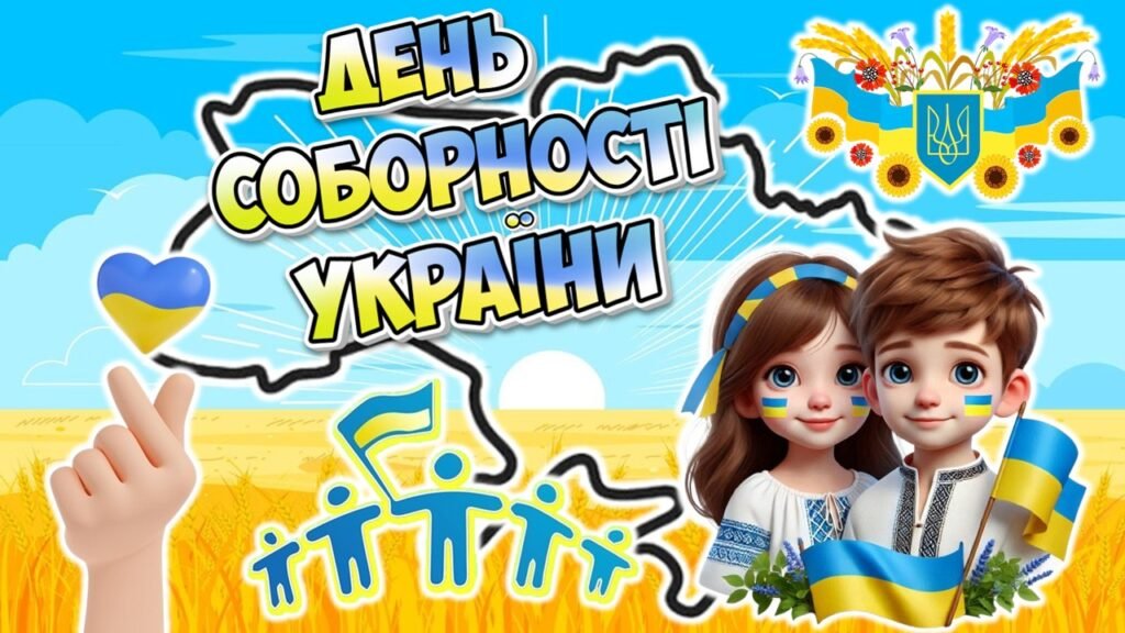 Головне зображення розробки: Презентація “22 січня – День Соборності України ” + розмальовки + роздатковий матеріал