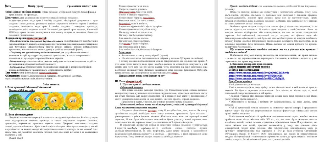 Головне зображення розробки: Права і свободи людини. Права людини: історичний екскурс. Класифікація прав людини та приклади.