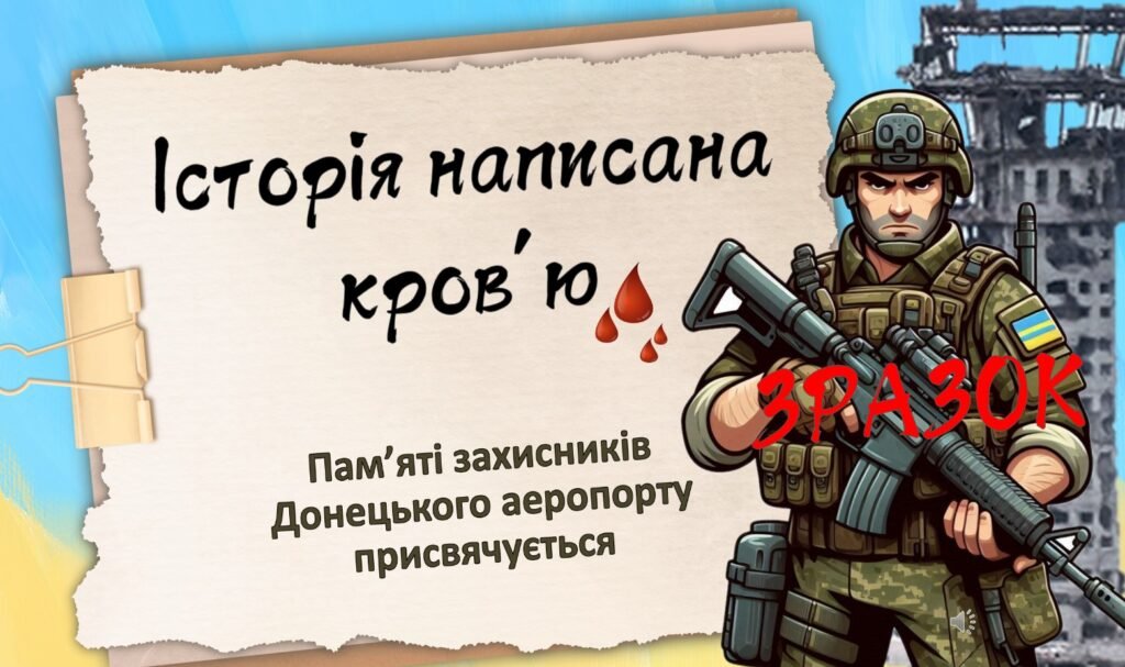 Головне зображення розробки: Всеукраїнський день пам’яті «кіборгів» День пам’яті захисників Донецького аеропорту 2025