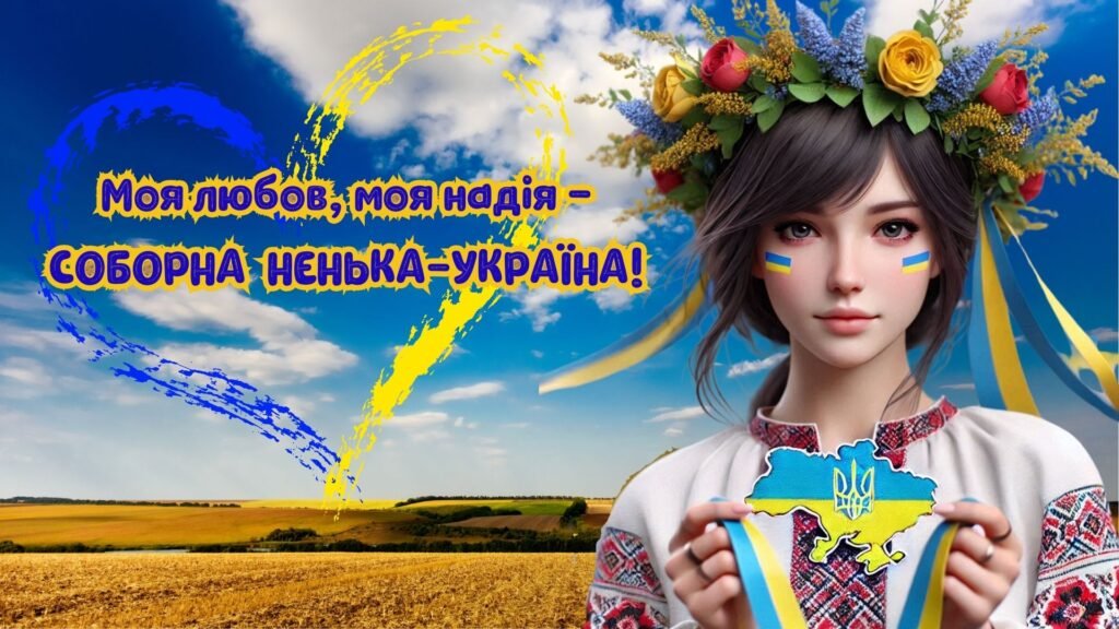 Головне зображення розробки: ВЕЛИКИЙ плакат-банер для оформлення фотозони (дошки) до Дня Соборності України