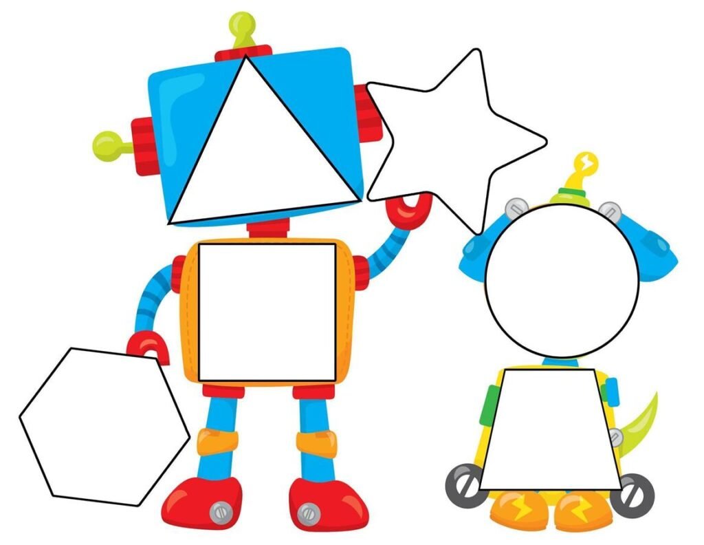 Головне зображення розробки: !!! РОБОТ З ГЕОМЕТРИЧНИХ ФІГУР (моделі, деталі, малюнки; усього 24 файли) ДИЗАЙН і ТЕХНОЛОГІЇ. МАТЕМАТИКА