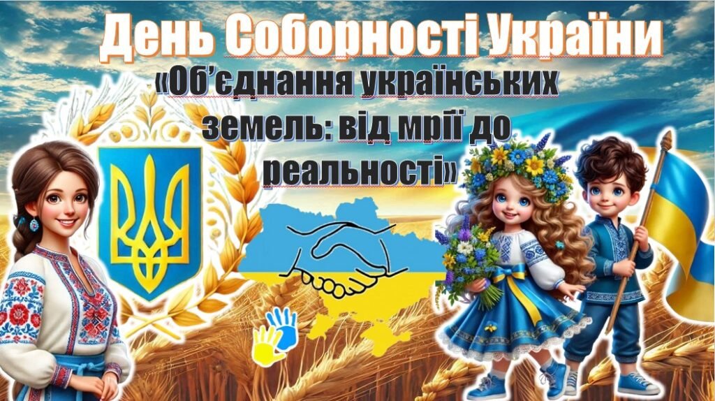 Головне зображення розробки: День Соборності України (презентація+конспект). Виховна година «Об’єднання українських земель: від мрії до реальності»