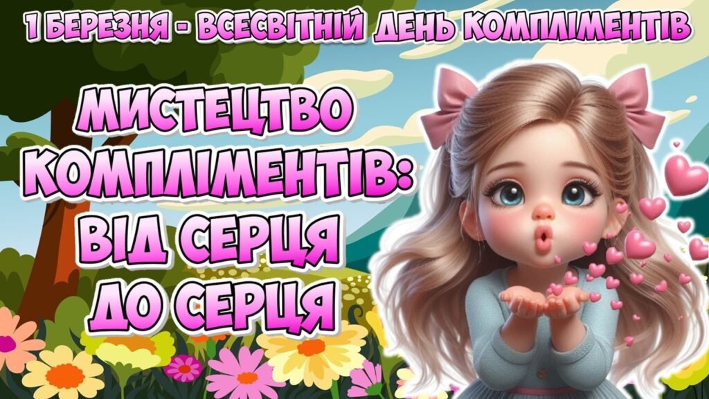 Головне зображення розробки: Анімована інформаційно-ігрова презентація “Мистецтво компліментів: від серця до серця” 1 березня – Всесвітній день компліментів