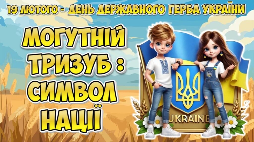 Головне зображення розробки: Анімована інформаційно-ігрова презентація “Могутній тризуб – символ нації!” 19 лютого – День Державного Герба України
